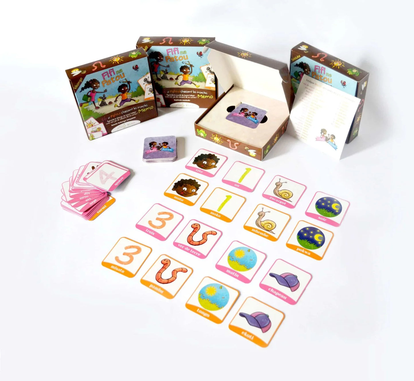 Fifi et Patou Chassent les Insectes - Jeu de Mémoire (Français-Tshiluba 🇨🇩)